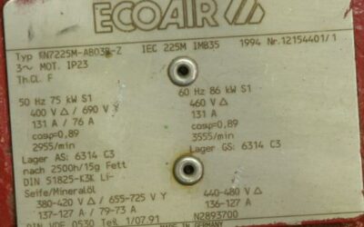 Elektromotor 75 kW 2955 U/min von Ecoair - KN7225M-AB03B-Z – Bild 5