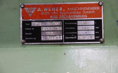Spindelpresse 40 ton von NEHER - SPPG-40/100 – Bild 5