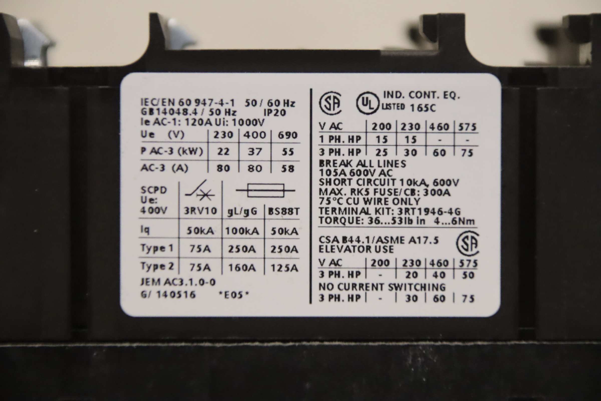 Schütz von Siemens - 3RT1045-1AL24 3ZX1012-0RT04-1AA1 – Bild 5