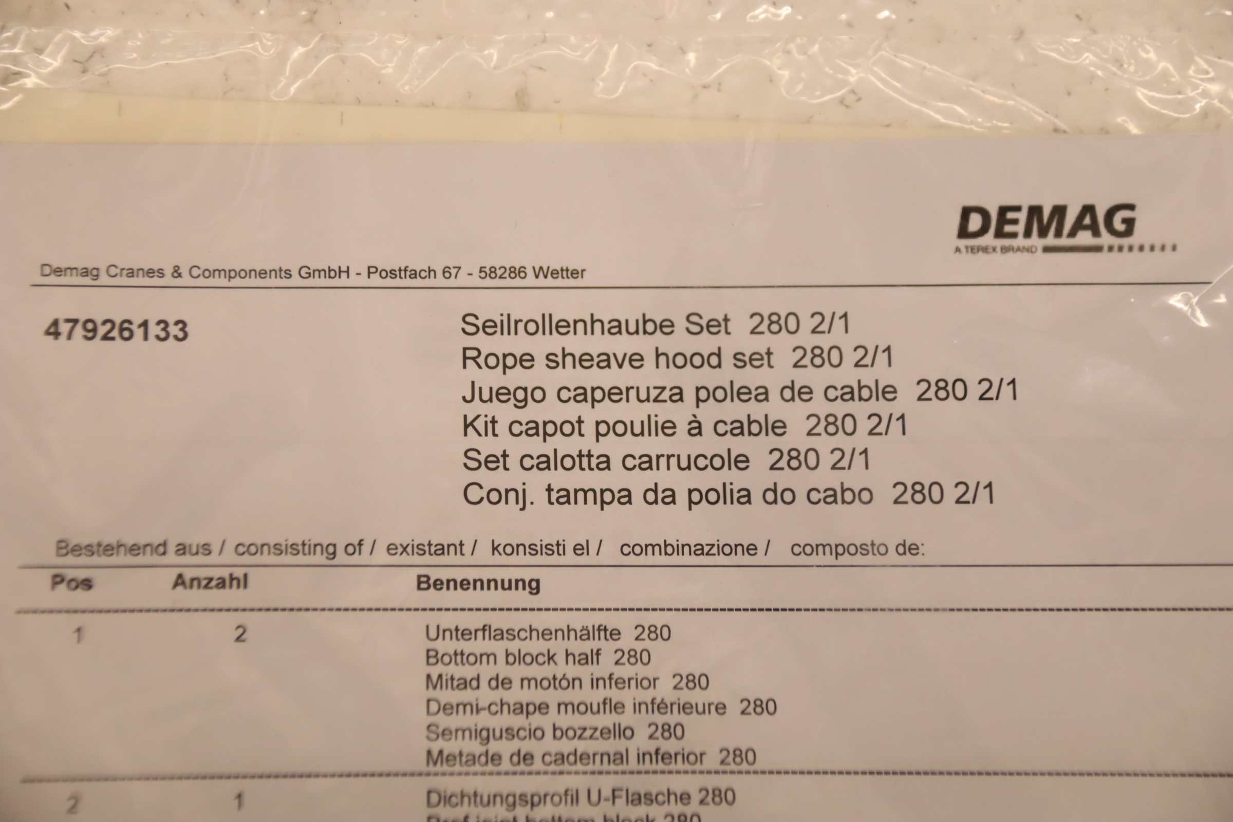 Seilrollenhaube Set von Demag - 280 2/1 47926133 – Bild 8