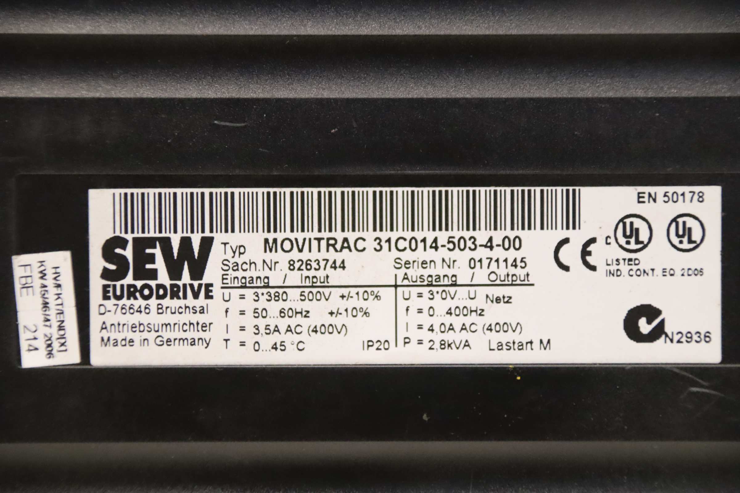 Frequenzumrichter 2,8 kVA von SEW Eurodrive - Movitrac 31C055-503-4-00 – Bild 4
