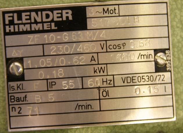 Getriebemotor 0,18 kW 59 U/min von Flender Himmel** - ZF10-G63M/4 – Bild 5