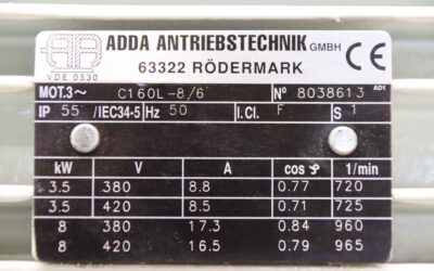 Elektromotor 3,5 kW 720 U/min von ADDA - C160L-8/6 – Bild 4