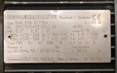 regelbarer Getriebemotor 0,37 kW 8,5-42 U/min von SEW Eurodrive - R40 D16 DT71D4 – Bild 4