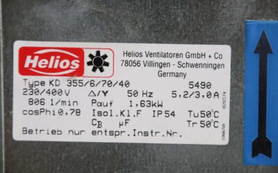 Kanalventilator 1,63 kW 806 U/min von Helios - KD 355/6/70/40 – Bild 4
