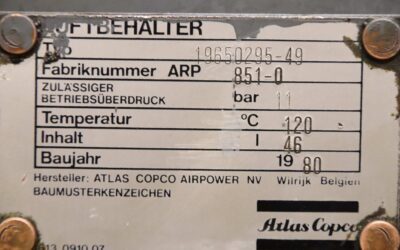 Druckluftbehälter von Atlas Copco - 19650295-49  GA 408 Pack – Bild 4
