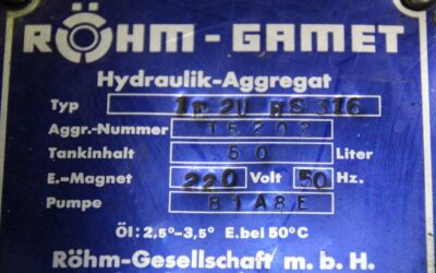 Hydraulikaggregat für Kraftspannfutter von Röhm** - 1E2UHS316 – Bild 6