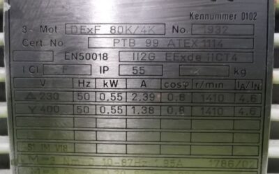 Elektromotor 0,55 kW 1410 U/min Ex von HEW - DExF 80K/4K – Bild 4