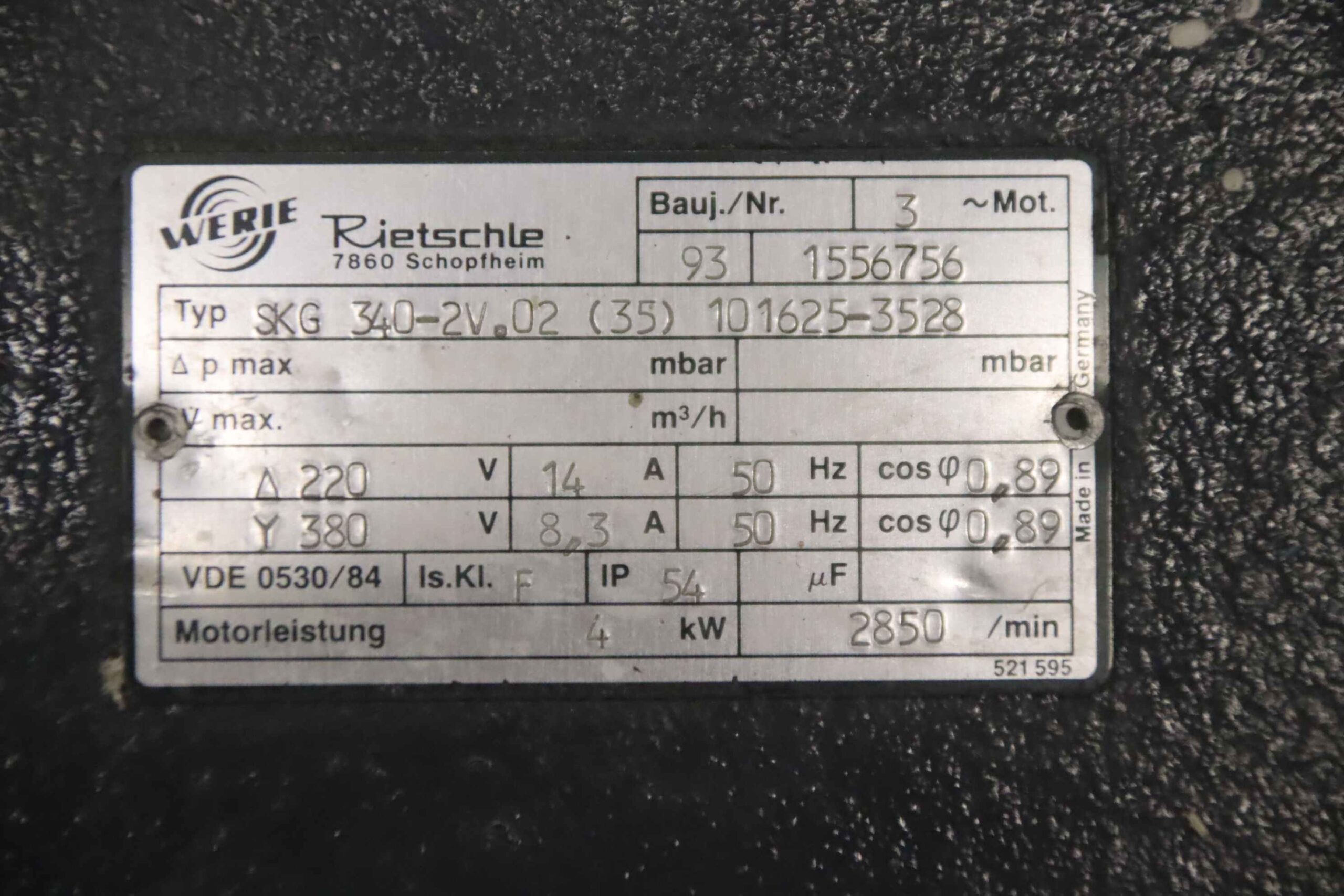 Seitenkanalverdichter 4 kW von Rietschle - SKG 340-2V.02 – Bild 7