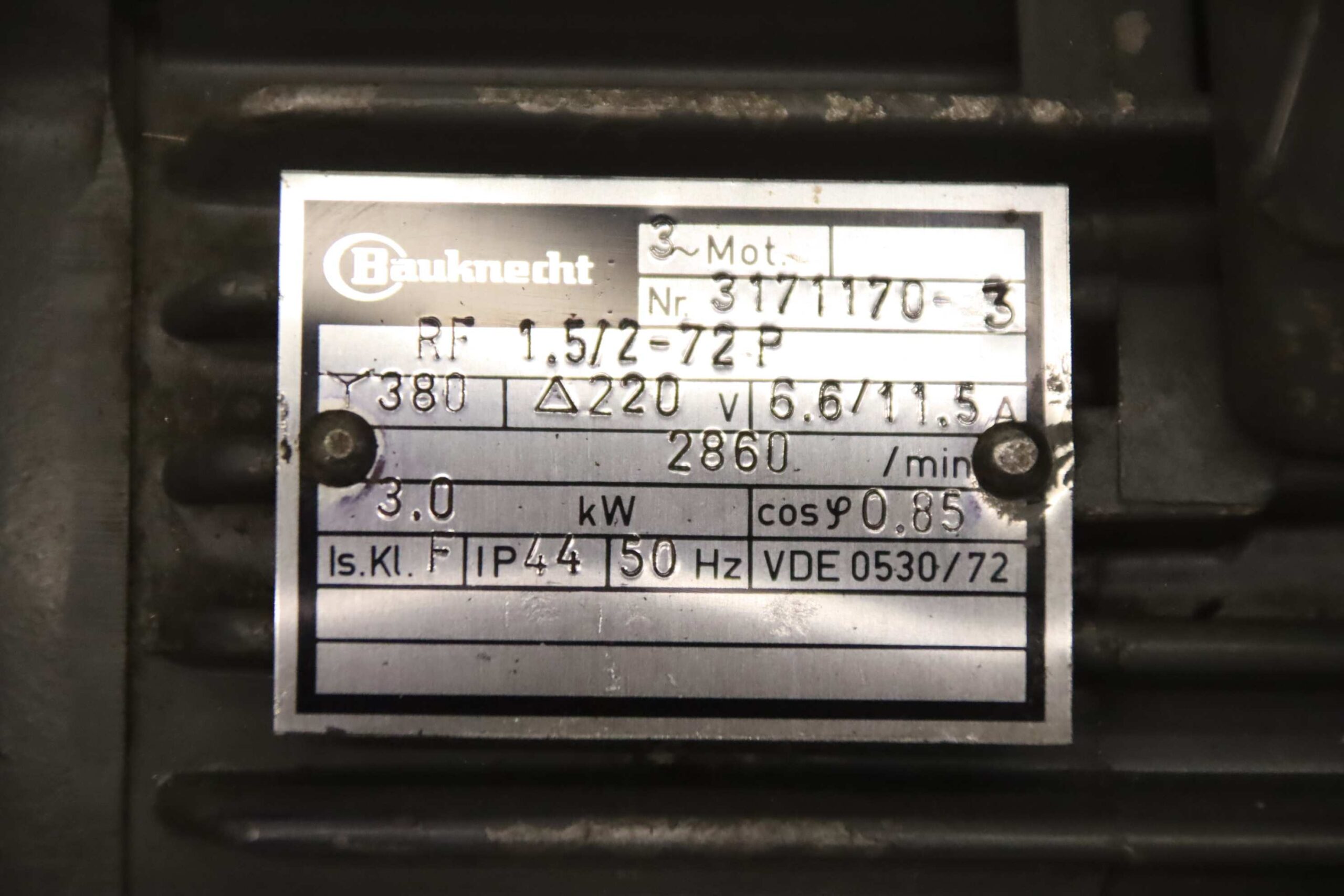 Elektromotor 3 kW 2860 U/min von Bauknecht - RF 1.5/2-72 P – Bild 4
