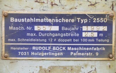 Tafelschere Baustahlmattenschere 2,5 m von Maschinenfabrik Bock - 2550  hydraulisch – Bild 4