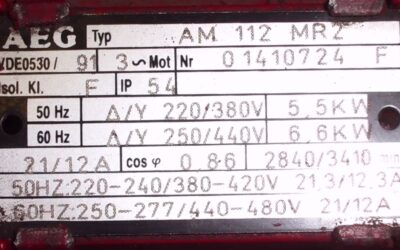 Elektromotor 5,5 kW 2840 U/min von AEG - AM112MR2 – Bild 5