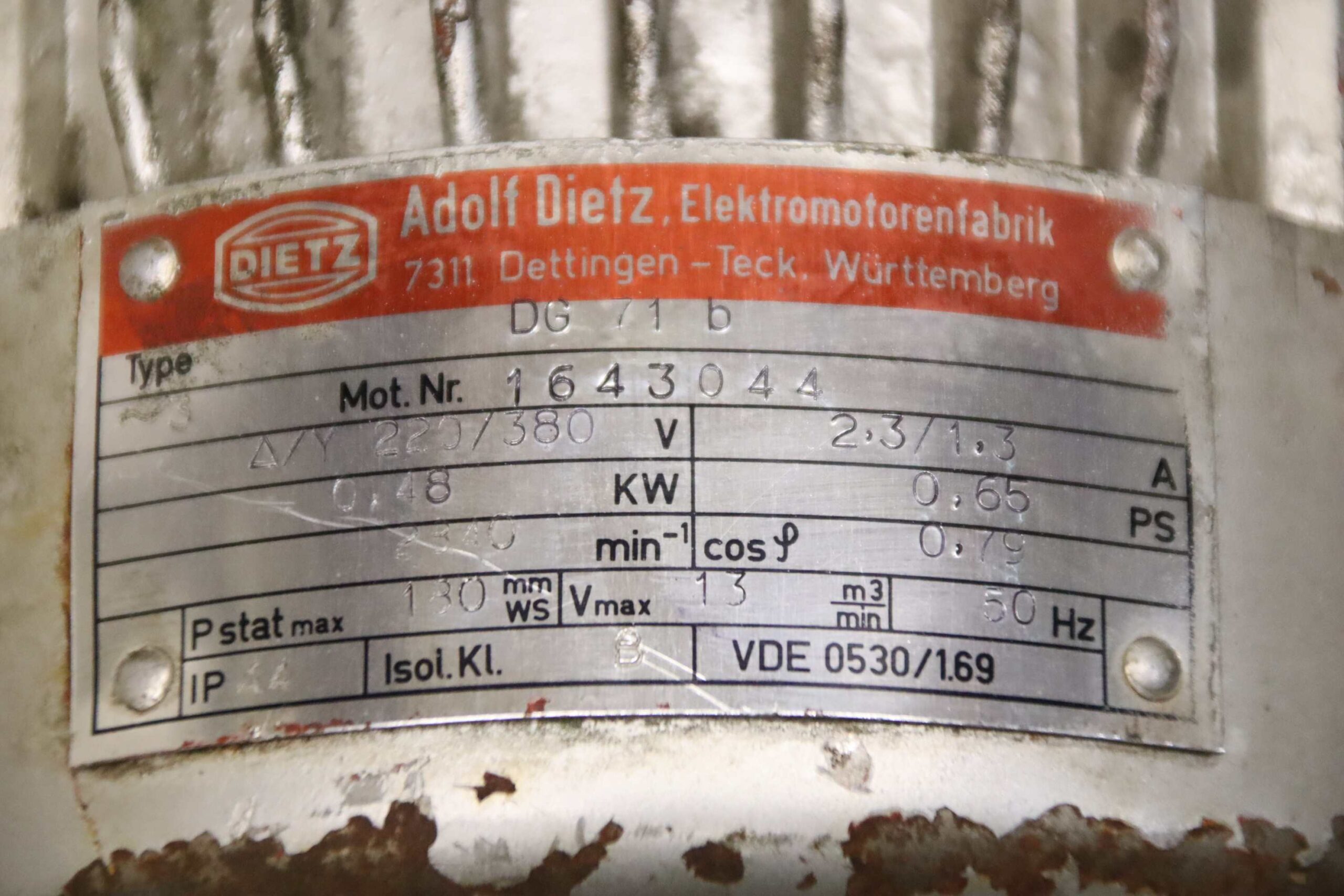 Radialventilator 0,48 kW von Dietz - DG 71 b 1286 – Bild 6
