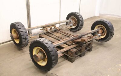 Fahrgestell für Schwerlast-Transportwagen von unbekannt - 2-Achs-Lenkung  Achsabstand 1040 mm – Bild 2