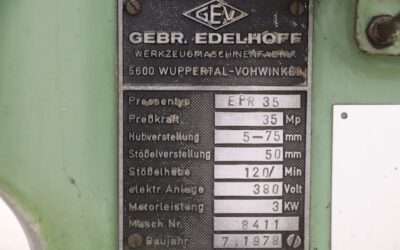 Exzenterpresse 35 to von GEV GEBR. EDELHOFF - EPR 35 – Bild 4
